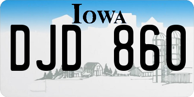 IA license plate DJD860