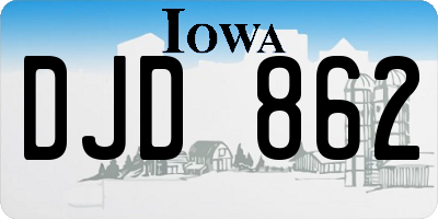 IA license plate DJD862