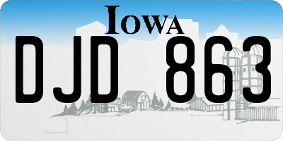 IA license plate DJD863