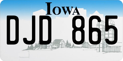 IA license plate DJD865