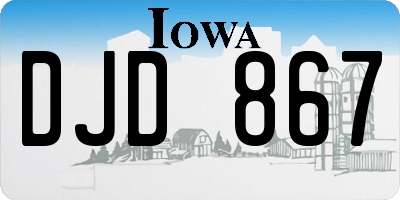 IA license plate DJD867