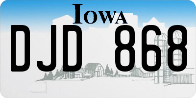 IA license plate DJD868