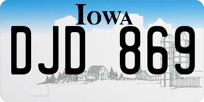IA license plate DJD869