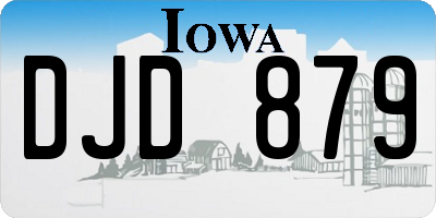 IA license plate DJD879