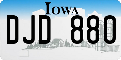 IA license plate DJD880