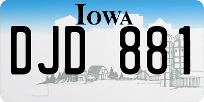 IA license plate DJD881