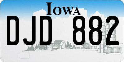 IA license plate DJD882