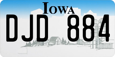 IA license plate DJD884