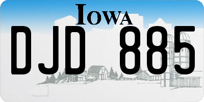 IA license plate DJD885