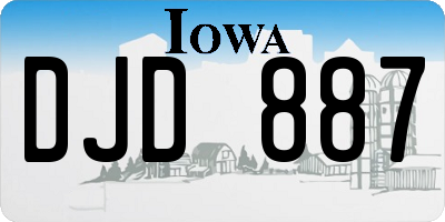 IA license plate DJD887
