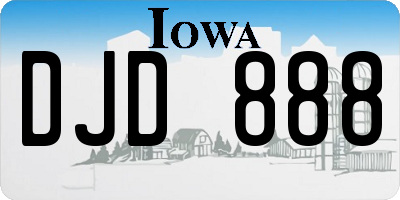 IA license plate DJD888