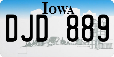 IA license plate DJD889