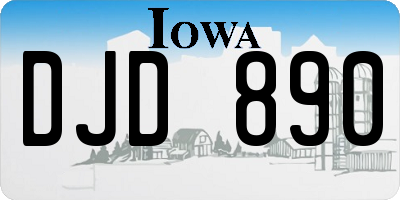 IA license plate DJD890