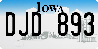 IA license plate DJD893