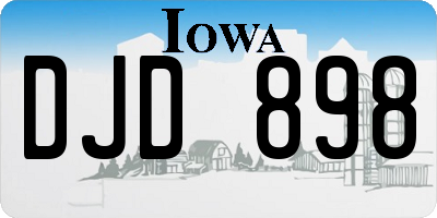 IA license plate DJD898