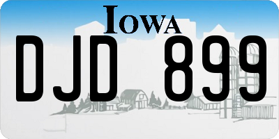 IA license plate DJD899