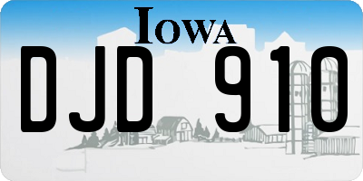 IA license plate DJD910