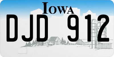 IA license plate DJD912