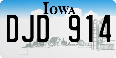 IA license plate DJD914