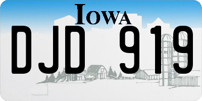 IA license plate DJD919