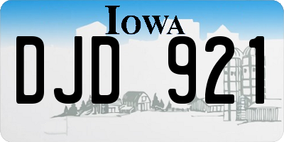 IA license plate DJD921