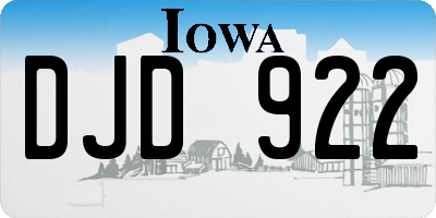 IA license plate DJD922
