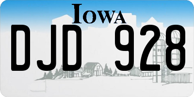 IA license plate DJD928