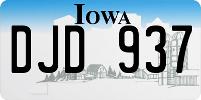 IA license plate DJD937