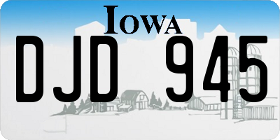 IA license plate DJD945