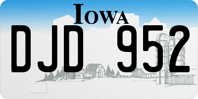 IA license plate DJD952
