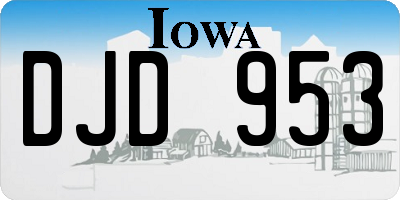 IA license plate DJD953