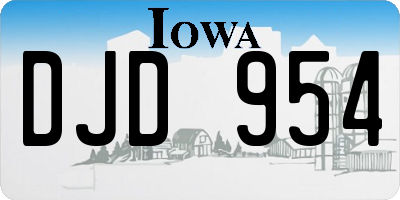IA license plate DJD954