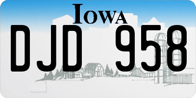 IA license plate DJD958