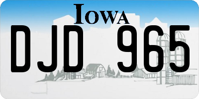 IA license plate DJD965