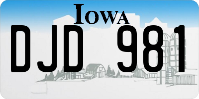 IA license plate DJD981