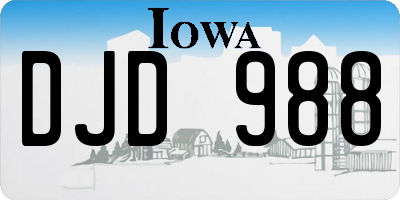 IA license plate DJD988