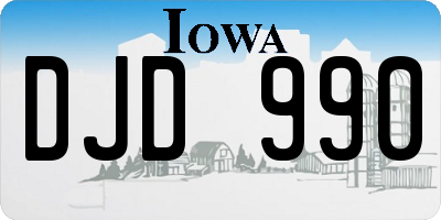 IA license plate DJD990
