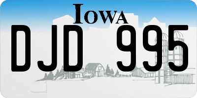 IA license plate DJD995