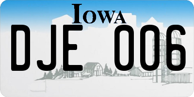 IA license plate DJE006