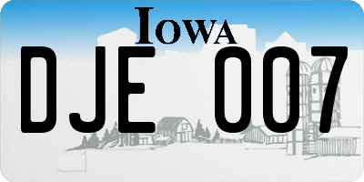 IA license plate DJE007