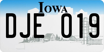 IA license plate DJE019
