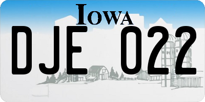 IA license plate DJE022