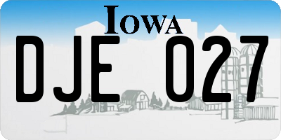 IA license plate DJE027