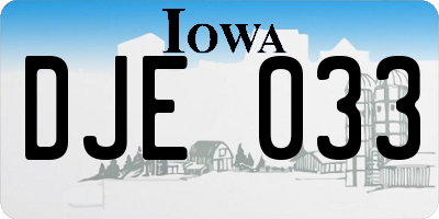 IA license plate DJE033