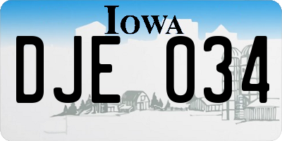 IA license plate DJE034
