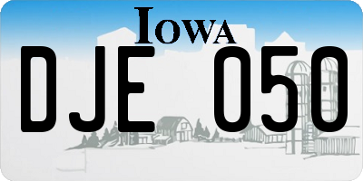 IA license plate DJE050