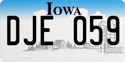IA license plate DJE059