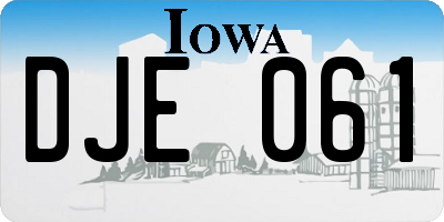 IA license plate DJE061