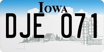 IA license plate DJE071
