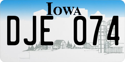 IA license plate DJE074